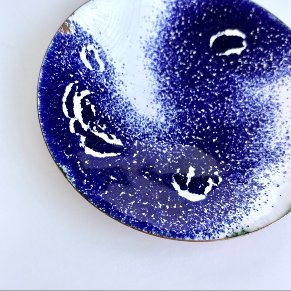 Vintage Enamelled Copper Trinket Dish - Picture 8 of 16